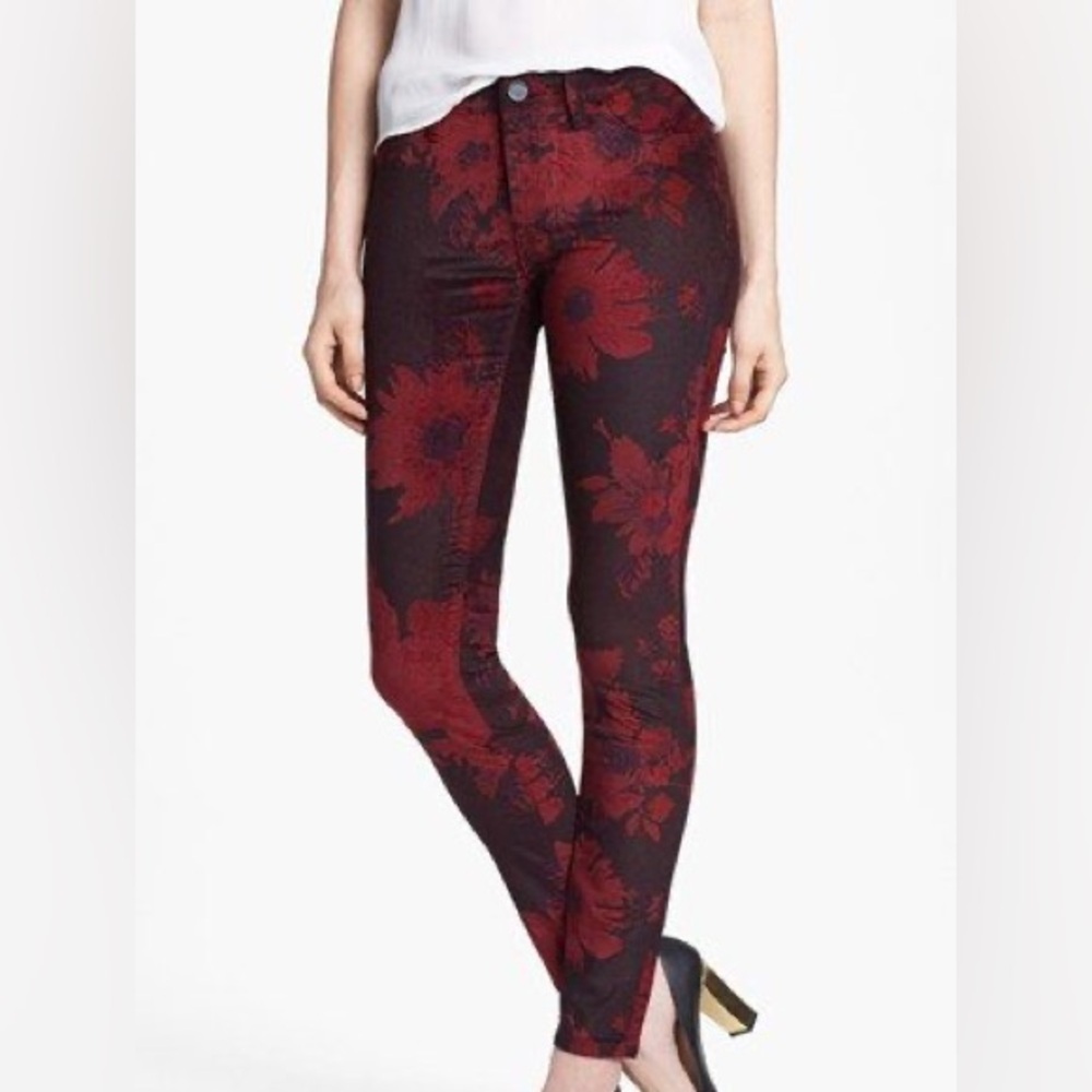 Blank NYC Red Patterned Jeans